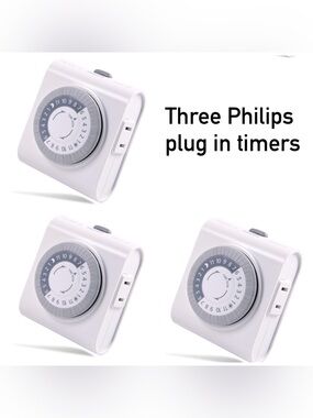 3 PHILIPS SPC1237AT/27 Plug-in Timers works great electric outlet timer